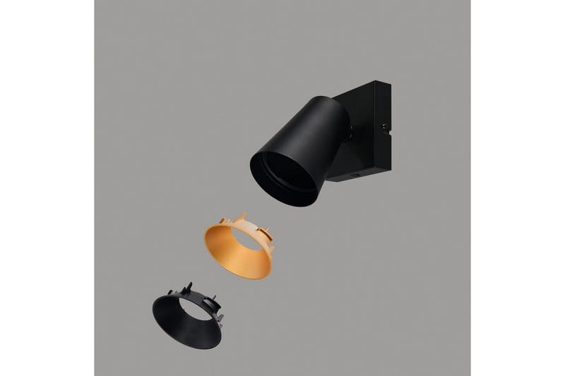 Spot TRIO Sharp 1-del, Mattsvart/guld - 1-del, Mattsvart/guld - Belysning & el - Ljuskällor & glödlampor - Spotlight & downlight