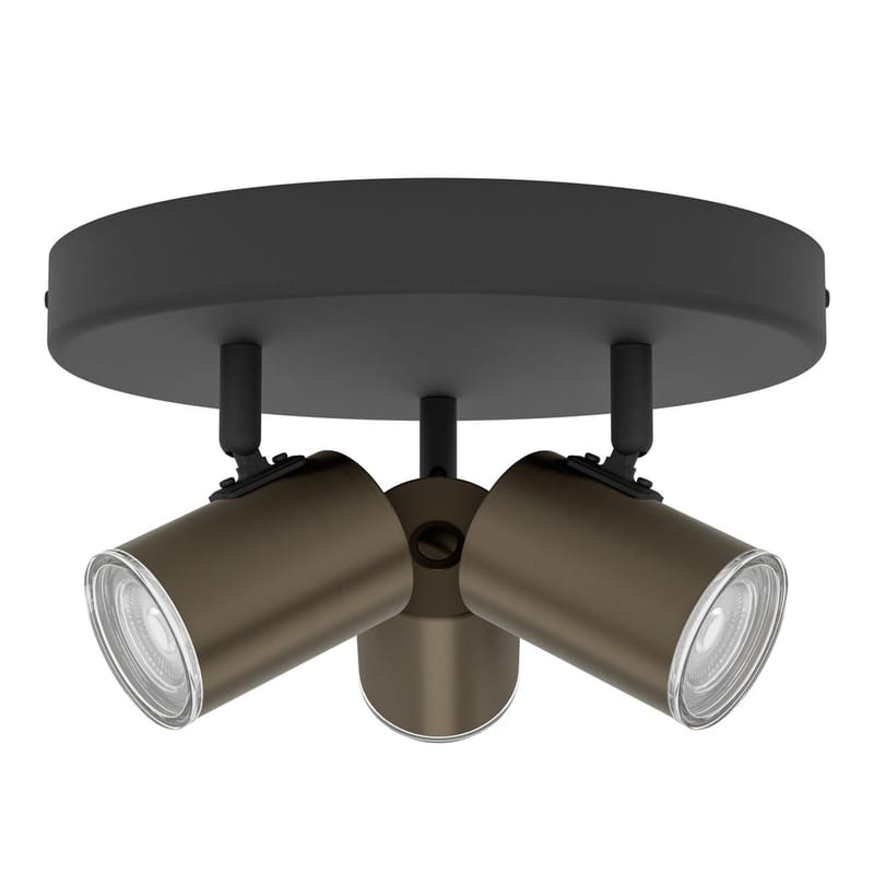 Spotlight Consuma Rund med 3 Lampor, Svart/Bronserad