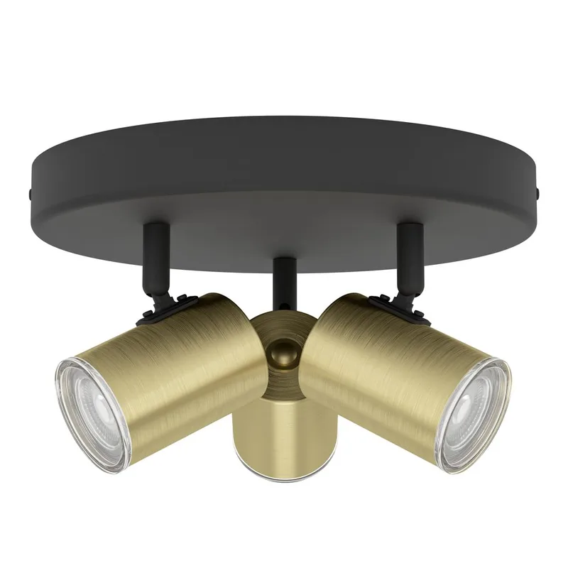 Spotlight Consuma Rund med 3 Lampor - Svart/Mässing - Belysning & el - Ljuskällor & glödlampor - Spotlight & downlight