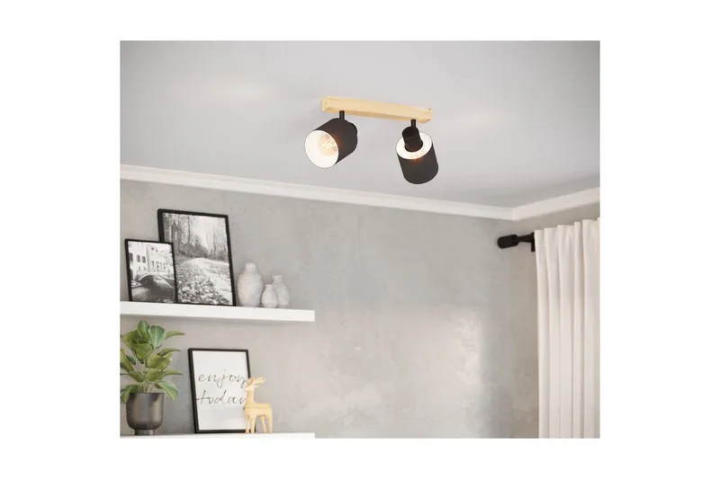Spotlight Eglo Batallas med 2 Lampor - Svart/Vit/Brun - Belysning & el - Ljuskällor & glödlampor - Spotlight & downlight