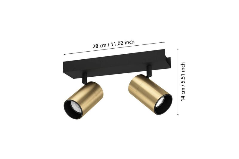 Spotlight Eglo Cumaribo Svart/Mässing 2 Lampor - 2 Lampor - Belysning & el - Ljuskällor & glödlampor - Spotlight & downlight