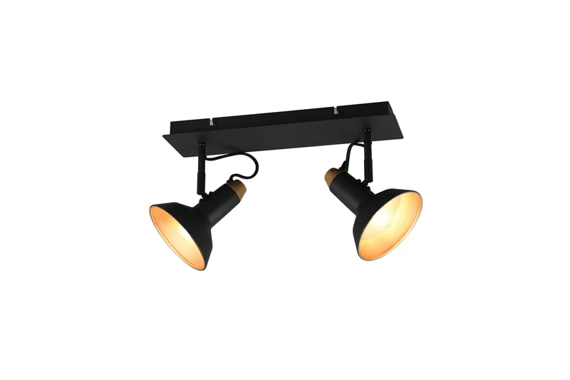 Roxie Spotlight 2-dels E14 Mattsvart/Guld, Matt svart/Guld