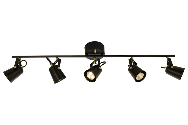 Metz Takspot Rak 5 Lampor Svart/Mässing - Scan Lamps - Spotlight skena - Sovrumslampa