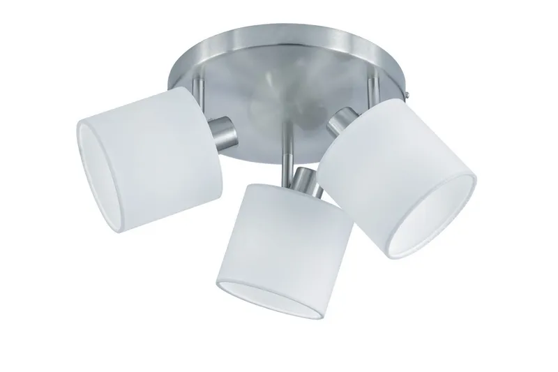 Tommy Spotlight 3L  E14 borstad stål/ vit, Borstad stål/Vit