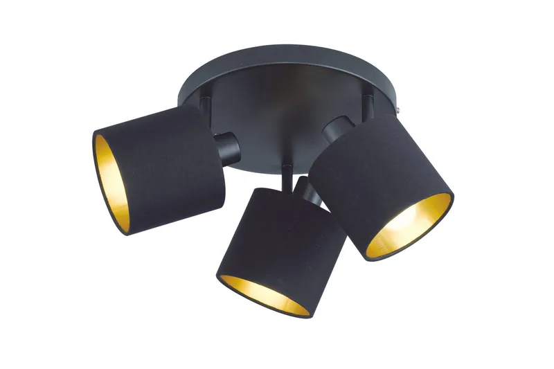 Tommy Spotlight 3L  E14 mattsvart/ guld, Matt svart/Guld