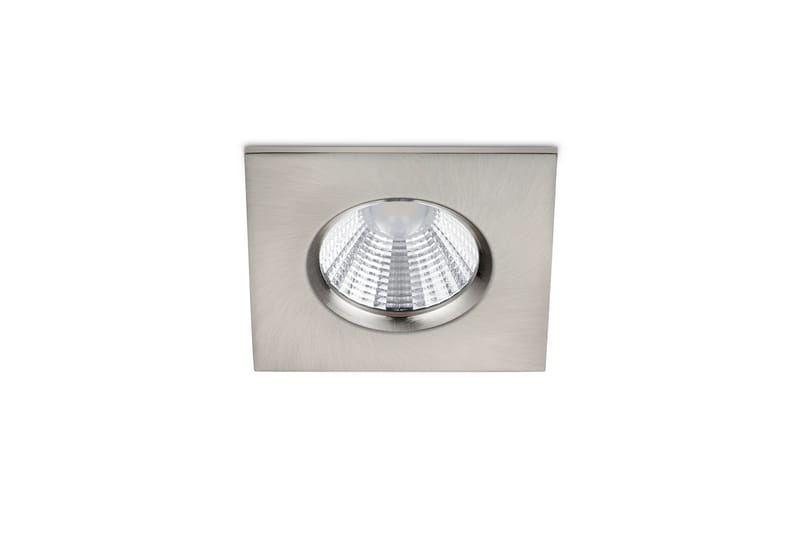 Zagros LED infälld Spotlight IP65 borstad stål fyrkant, Borstad stål/Vit