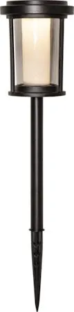Alippa Solcellspollare 44 cm, svart med rökfärgat glas