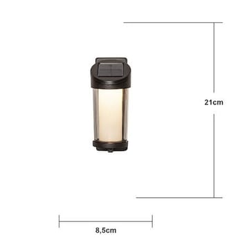 Alippa Solcellsvägglykta 8.5 cm - svart med rökfärgat glas - Belysning & el - Utomhusbelysning - Solcellslampa & solcellsbelysning