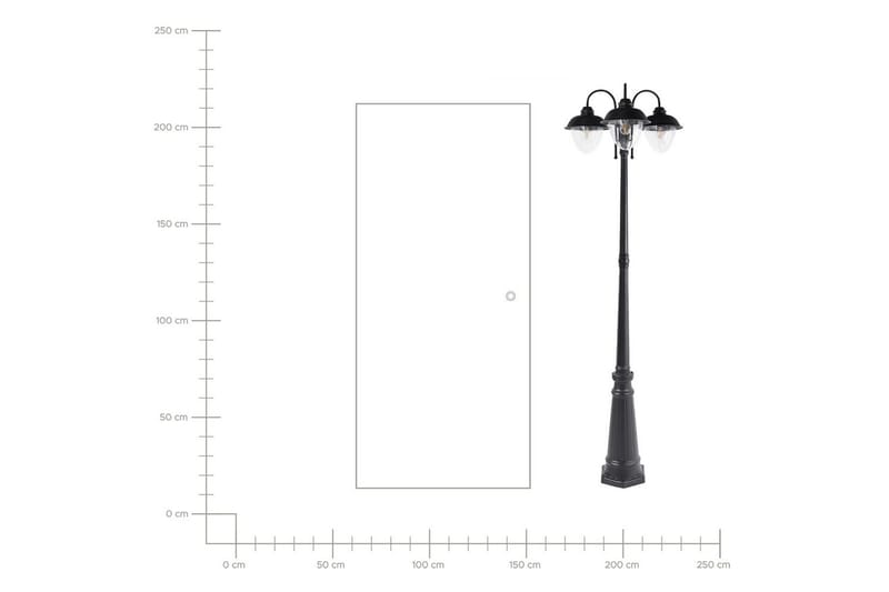 Asinare Lyktstolpe 209 cm - Svart - Belysning & el - Utomhusbelysning - Stolplykta