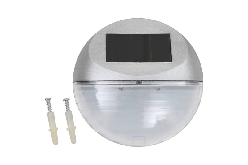 Soldrivna vägglampor 24 st LED runda silver - be Basic - Belysning & el - Utomhusbelysning - Fasadbelysning & vägglykta