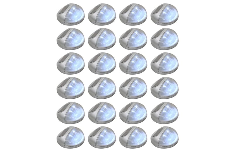 Soldrivna vägglampor 24 st LED runda silver - be Basic - Belysning & el - Utomhusbelysning - Fasadbelysning & vägglykta