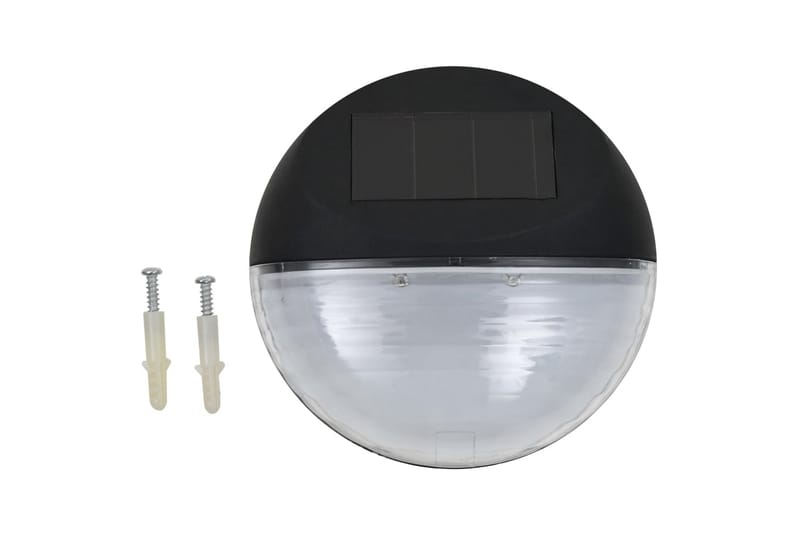 Soldrivna vägglampor 24 st LED runda svart - be Basic - Utomhusbelysning - Fasadbelysning & vägglykta - Entrébelysning
