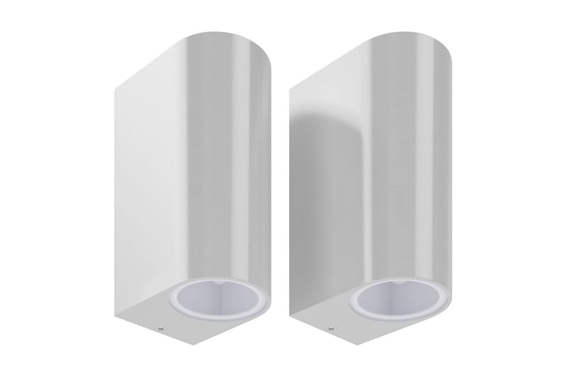 Up- and downlight-vägglampor 2 st - Silver - Utomhusbelysning - Fasadbelysning & vägglykta - Entrébelysning