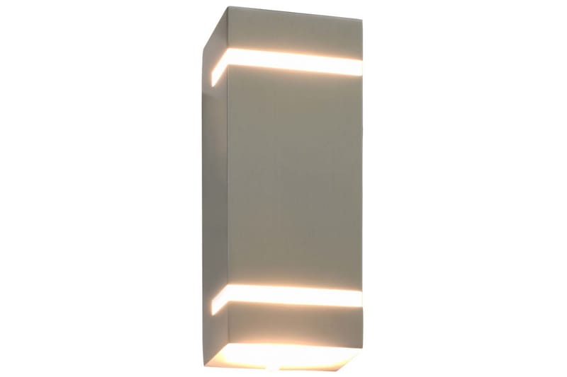 Utomhusvägglampa 2 st 35 W silver rektangulär - Silver - Belysning & el - Utomhusbelysning - Fasadbelysning & vägglykta