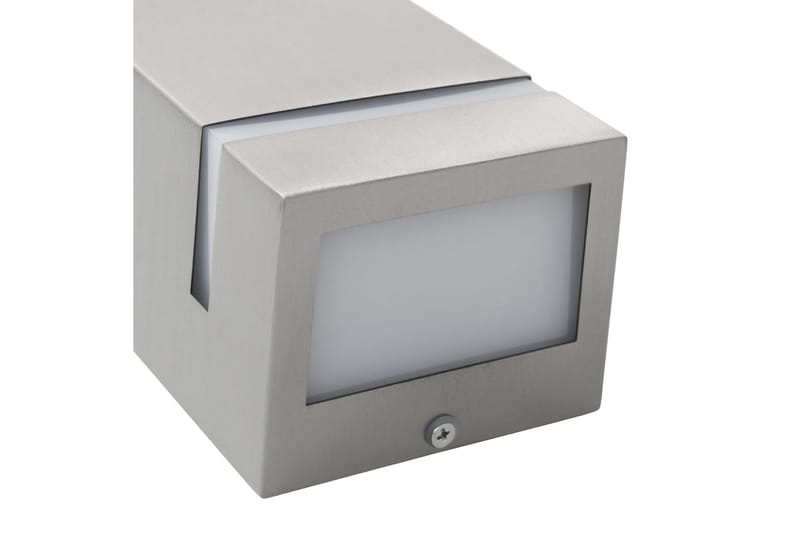 Utomhusvägglampa 2 st 35 W silver rektangulär - Silver - Belysning & el - Utomhusbelysning - Fasadbelysning & vägglykta