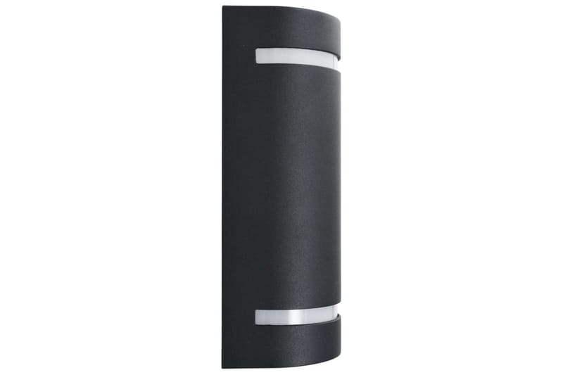 Utomhusvägglampa 2 st 35 W svart halvrund - Svart - Belysning & el - Utomhusbelysning - Fasadbelysning & vägglykta