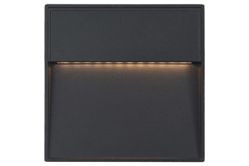 Utomhusv�ägglampa LED 2 st 3 W svart fyrkantig - Svart - Utomhusbelysning - LED-belysning utomhus - Fasadbelysning & vägglykta - Entrébelysning