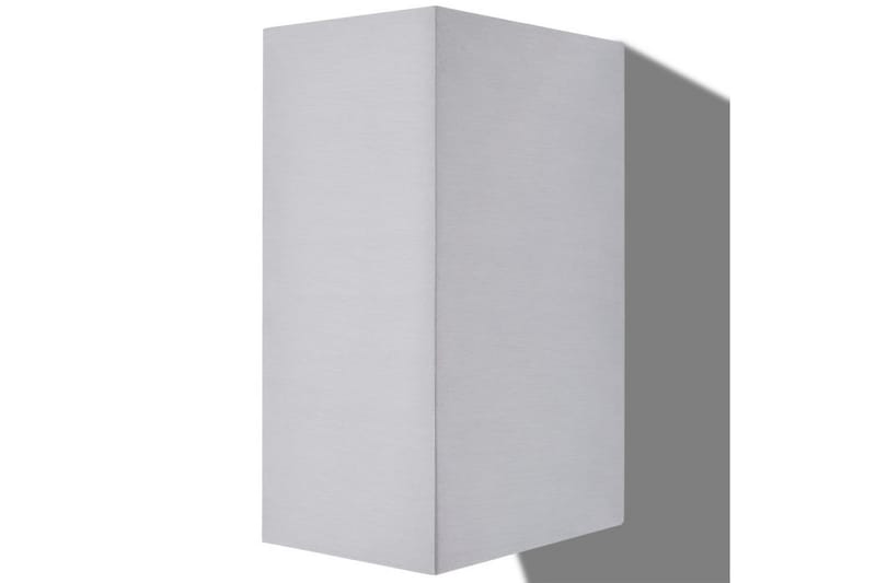 Utomhusvägglampa LED 2 st fyrkantiga uppåt/nedåt - Silver - Belysning & el - Utomhusbelysning - Fasadbelysning & vägglykta
