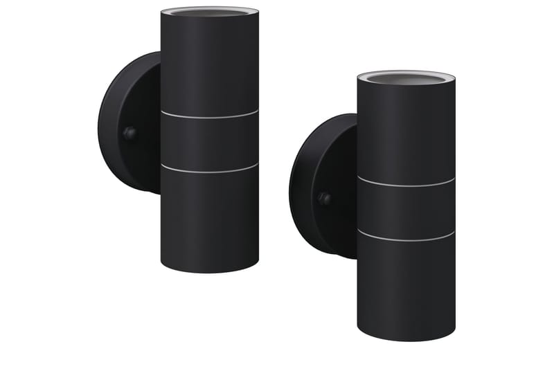 Utomhusvägglampa LED 2 st rostfritt stål uppåt/nedåt - be Basic - Belysning & el - Utomhusbelysning - Fasadbelysning & vägglykta