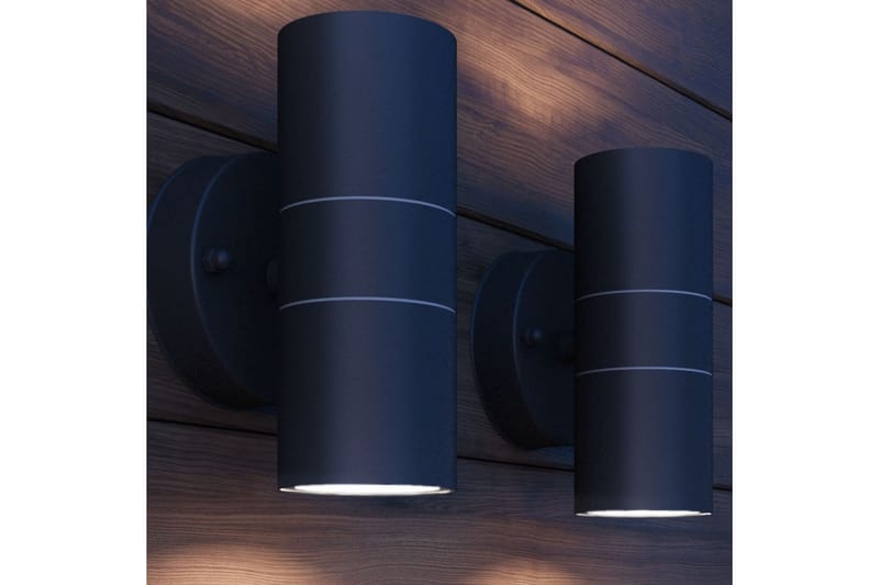 Utomhusvägglampa LED 2 st rostfritt stål uppåt/nedåt - be Basic - Belysning & el - Utomhusbelysning - Fasadbelysning & vägglykta