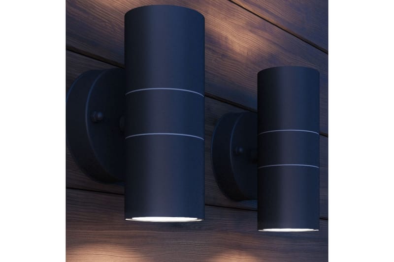 Utomhusvägglampa LED 2 st rostfritt stål uppåt/nedåt - be Basic - Utomhusbelysning - Fasadbelysning & vägglykta - Entrébelysning