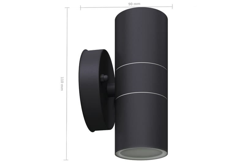 Utomhusvägglampa LED 2 st rostfritt stål uppåt/nedåt - be Basic - Belysning & el - Utomhusbelysning - Fasadbelysning & vägglykta