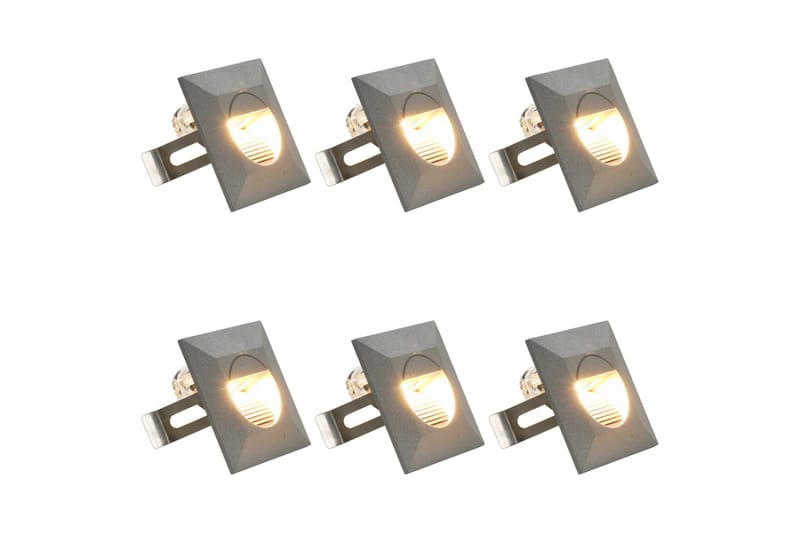 Utomhusvägglampa LED 6 st 5 W silver fyrkantig - Vit - Belysning & el - Utomhusbelysning - Fasadbelysning & vägglykta