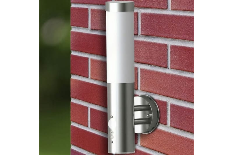 Utomhusvägglampa med sensor rostfritt stål - Silver - Belysning & el - Utomhusbelysning - Fasadbelysning & vägglykta