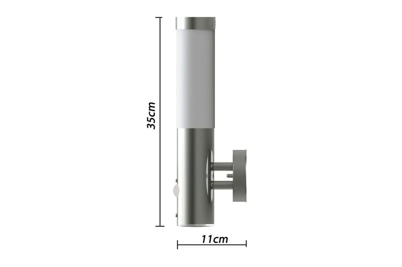 Utomhusvägglampa med sensor rostfritt stål - Silver - Belysning & el - Utomhusbelysning - Fasadbelysning & vägglykta