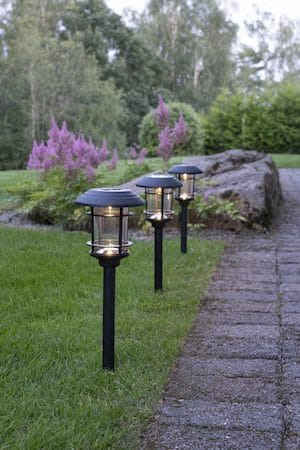 Fride 3 pack Solcellspollare 34 cm - svart - Belysning & el - Utomhusbelysning