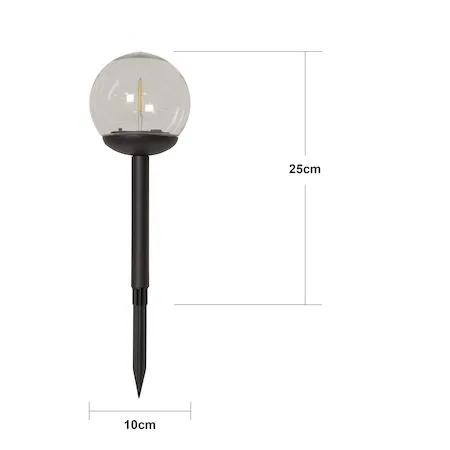 Globe 3 pack Solcellspollare 25 cm - svart och klar - Belysning & el - Utomhusbelysning