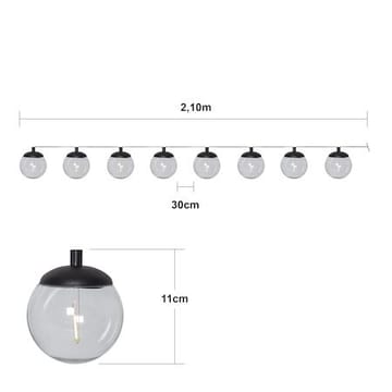 Globe Solcellsslinga 10 cm - svart och transparent - Belysning & el - Utomhusbelysning - Solcellslampa & solcellsbelysning