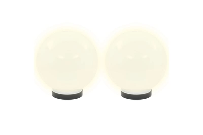 Globlampa LED set 2 st sfäriska 20 cm PMMA - Vit - Belysning & el - Utomhusbelysning - LED-belysning utomhus