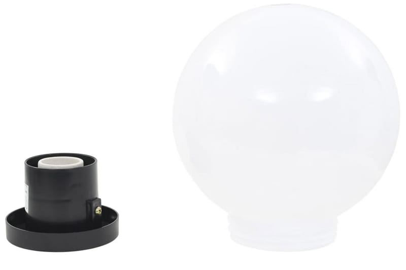 Globlampa LED set 2 st sfäriska 20 cm PMMA - Vit - LED-belysning utomhus - Utomhusbelysning - Pollare