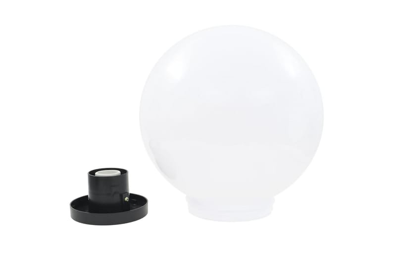 Globlampa LED set 2 st sfäriska 30 cm PMMA - Vit - Altanbelysning - Balkongbelysning - LED-belysning utomhus - Utelampa - Utomhusbelysning