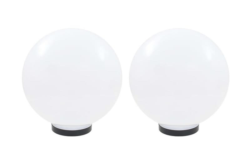 Globlampa LED set 2 st sfäriska 30 cm PMMA - Vit - Altanbelysning - Balkongbelysning - LED-belysning utomhus - Utelampa - Utomhusbelysning