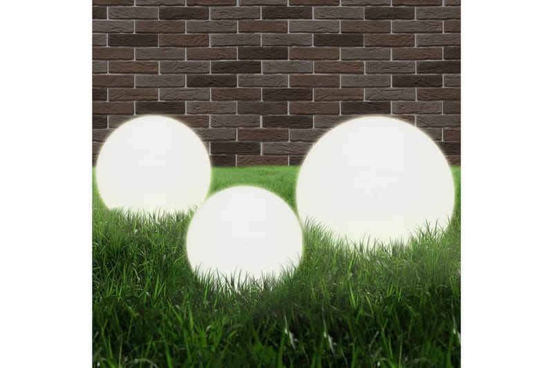 Globlampa LED set 3 st sfäriska 20/30/40 cm PMMA - Vit - Belysning & el - Utomhusbelysning - LED-belysning utomhus