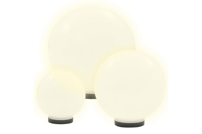 Globlampa LED set 3 st sfäriska 20/30/40 cm PMMA - Vit - Belysning & el - Utomhusbelysning - LED-belysning utomhus