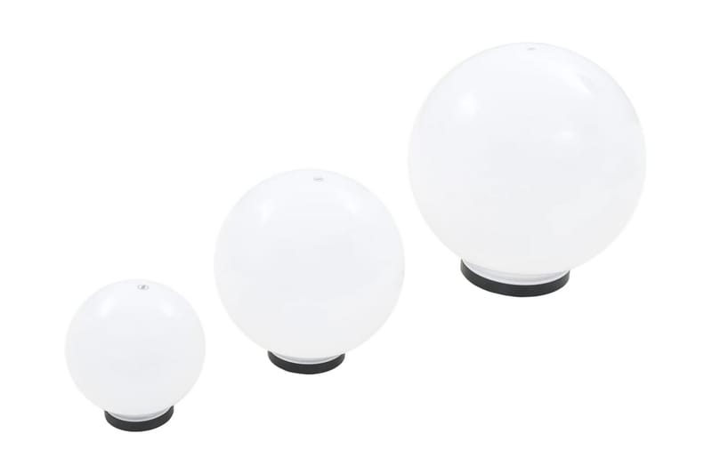 Globlampa LED set 3 st sfäriska 20/30/40 cm PMMA - Vit - Belysning & el - Utomhusbelysning - LED-belysning utomhus