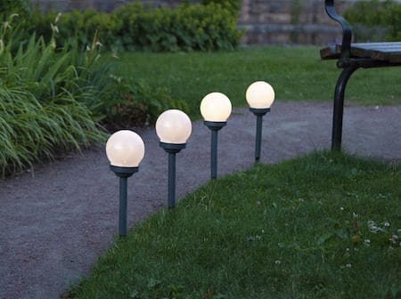 Globus 4 pack Solcellspollare 27 cm - vit - Belysning & el - Utomhusbelysning