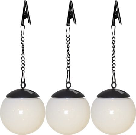 Globus Solcellsdekoration 10 cm - vit och svart - Belysning & el - Utomhusbelysning - Solcellslampa & solcellsbelysning