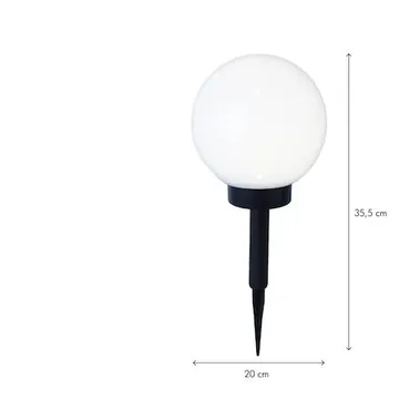 Globus Solcellsdekoration 20 cm - vit och svart - Belysning & el - Utomhusbelysning - Solcellslampa & solcellsbelysning