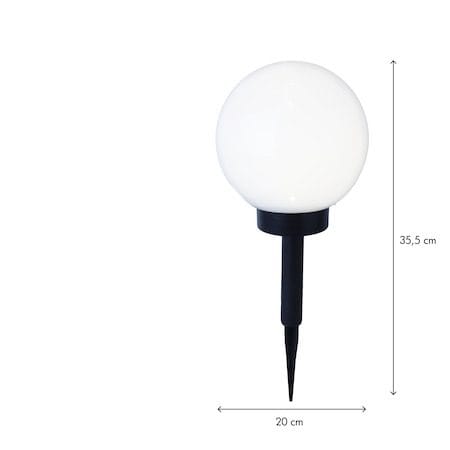 Globus Solcellsdekoration 20 cm - vit och svart - Belysning & el - Utomhusbelysning - Solcellslampa & solcellsbelysning