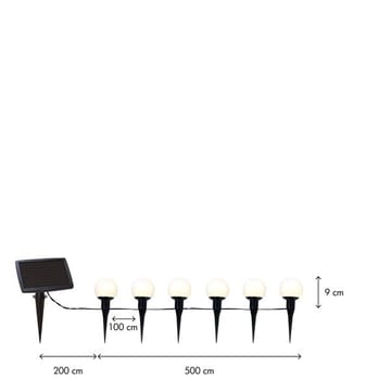 Globus Solcellsslinga 500 cm - vit - Belysning & el - Utomhusbelysning - Solcellslampa & solcellsbelysning