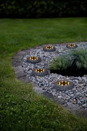 Lawnlight 2 pack SolcellsSpotlight 11 cm - grå med vita prickar - Belysning & el - Utomhusbelysning - Solcellslampa & solcellsbelysning
