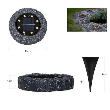 Lawnlight 2 pack SolcellsSpotlight 11 cm - grå med vita prickar - Belysning & el - Utomhusbelysning - Solcellslampa & solcellsbelysning