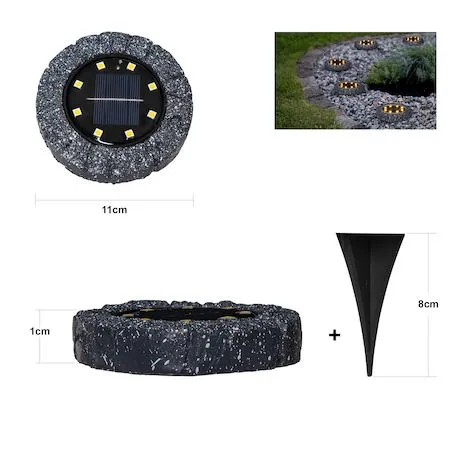 Lawnlight 2 pack SolcellsSpotlight 11 cm - grå med vita prickar - Belysning & el - Utomhusbelysning - Solcellslampa & solcellsbelysning