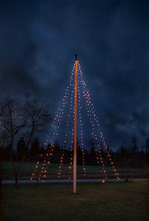 LED-flaggstångsbelysning Jul Golden Warm White 7 m 360 ljus - Svart - Belysning & el - Utomhusbelysning - Flaggstångsbelysning