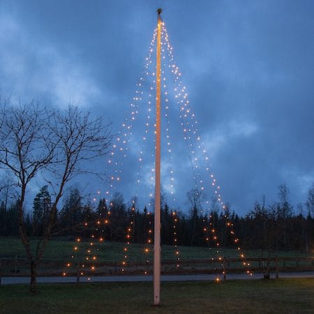 LED-flaggstångsbelysning Jul Golden Warm White 7 m 360 ljus - Svart - Belysning & el - Utomhusbelysning - Flaggstångsbelysning