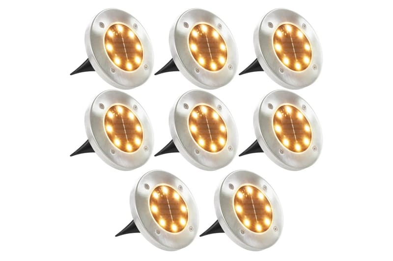 Marklampor soldrivna 8 st LED varmvit - Vit - Belysning & el - Utomhusbelysning - Markbelysning